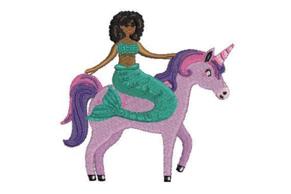Review: Mermaid Riding a Unicorn Embroidery Design